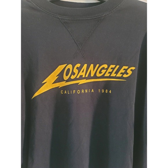 Brandy Melville Los Angeles 1984 Black Cropped Sweatshirt - Picture 2 of 6